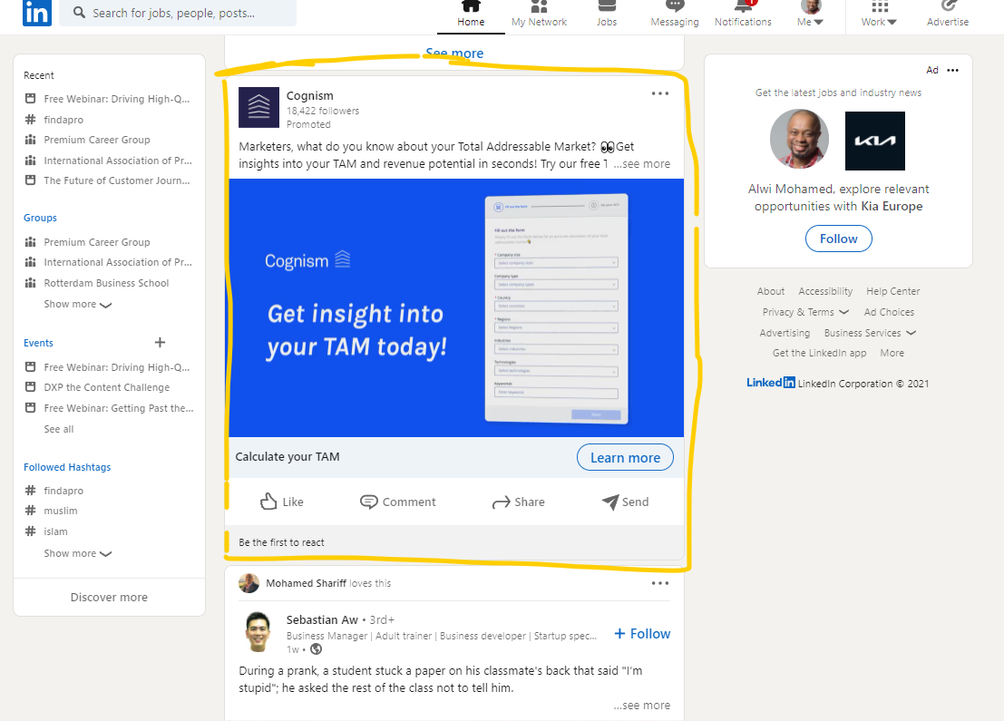 outstream video on linkedin