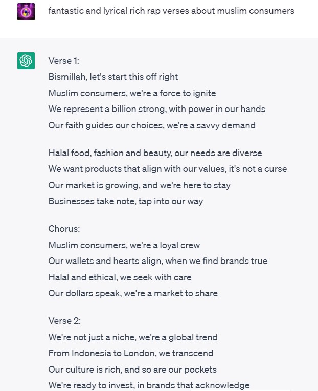 chatgpt Muslim consumer rap lyrics