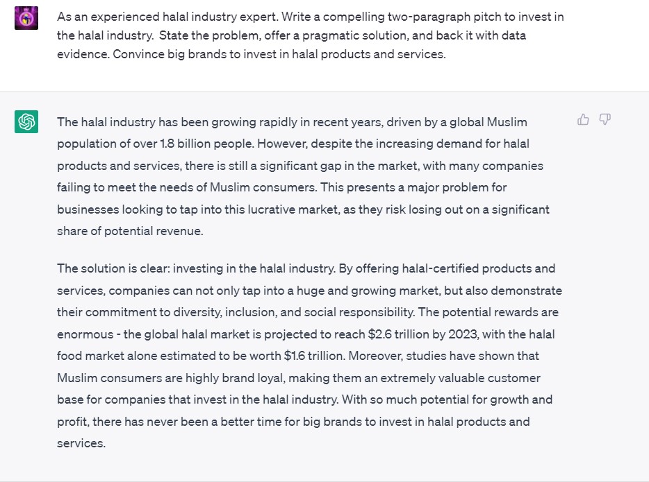 chatgpt halal industry expert