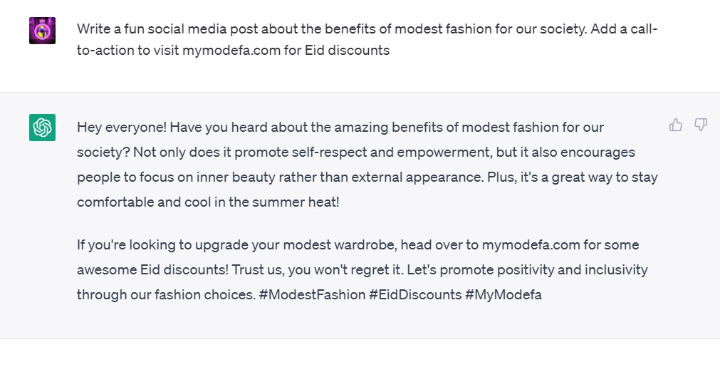 modest fashion chatgpt prompt